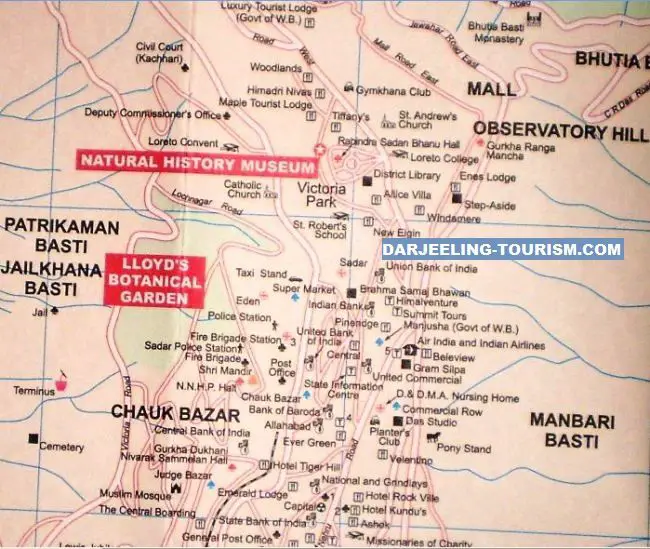 darjeeling district tourist map