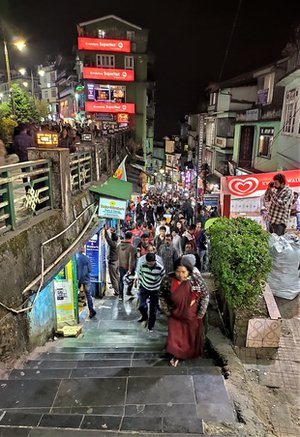 Lal Bazar at night, Gangtok