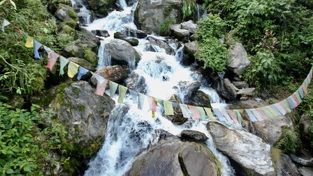 A waterfall in Dzongu